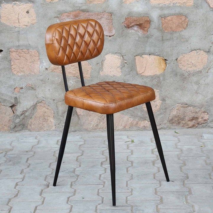 Sillón de cuero Sofia Cognac, juego de 2