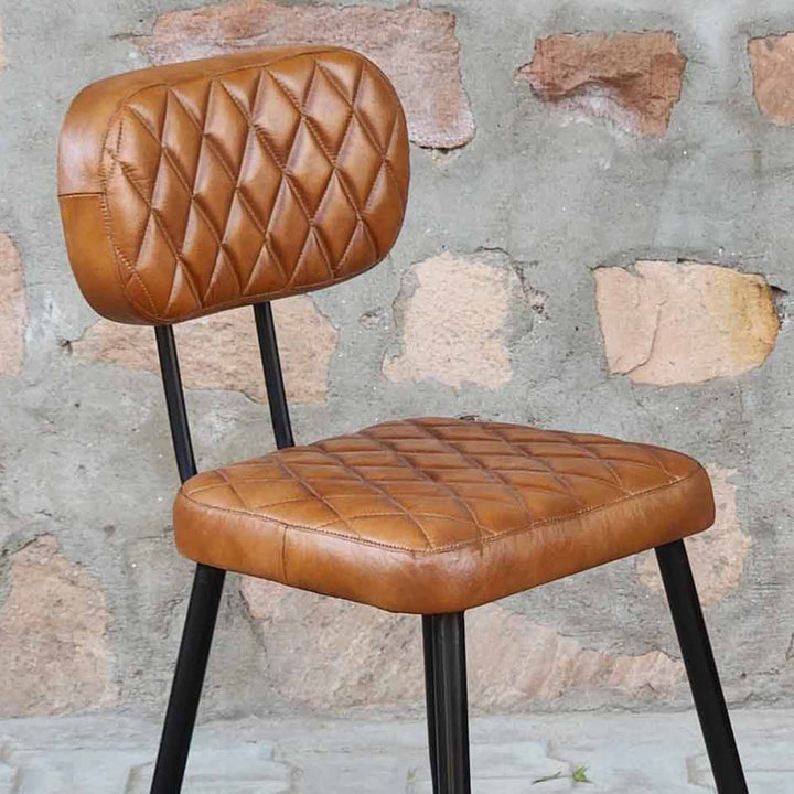 Sillón de cuero Sofia Cognac, juego de 2