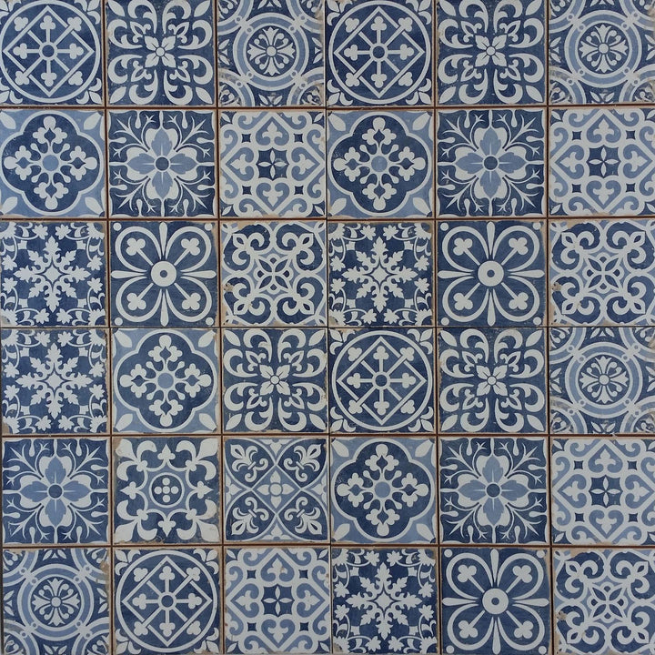 Azulejos marroquíes Rahel azul patchwork