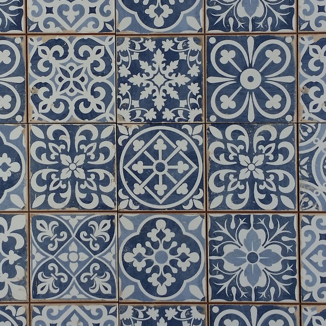 Azulejos marroquíes Rahel azul patchwork