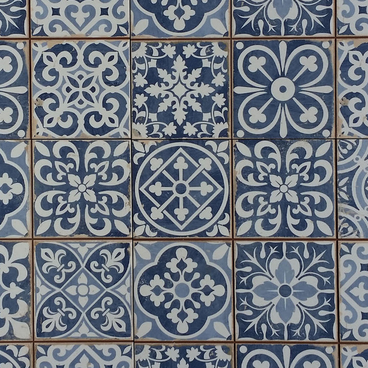 Azulejos marroquíes Rahel azul patchwork