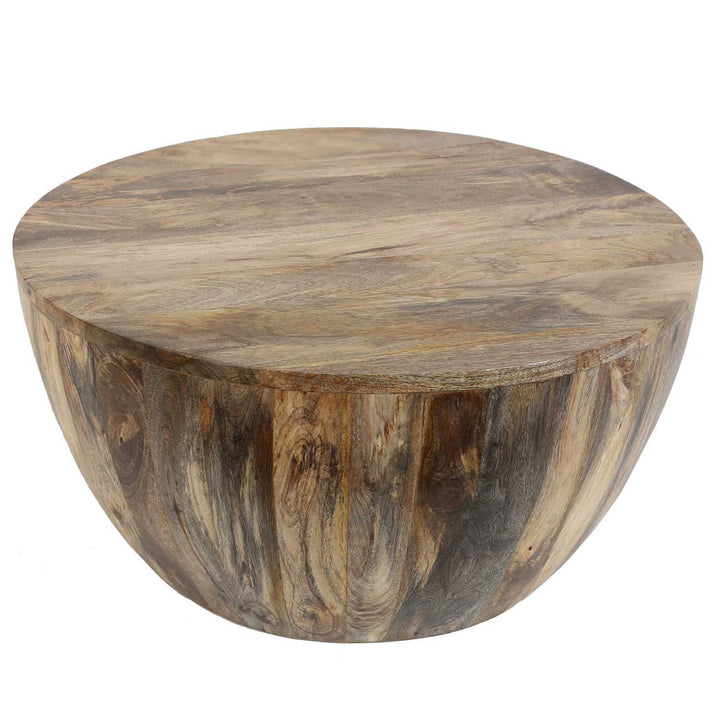 Mesa de centro Torino redonda de madera maciza