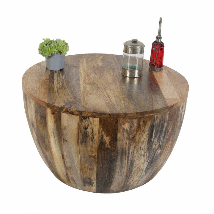 Mesa de centro Torino redonda de madera maciza