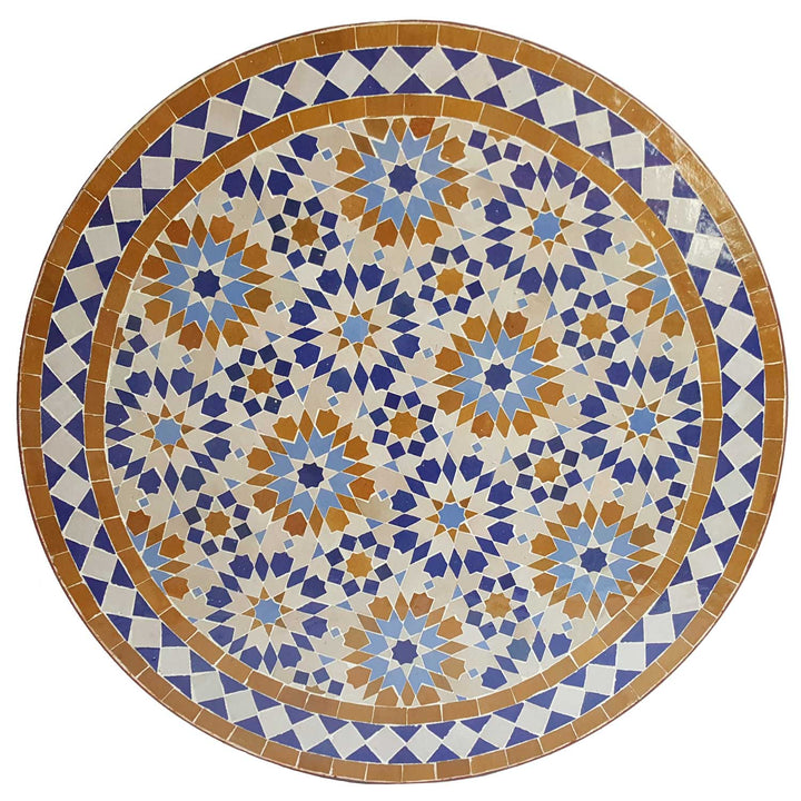 Mesa de bistró Mosaik redonda 70 cm Ankabut marrón