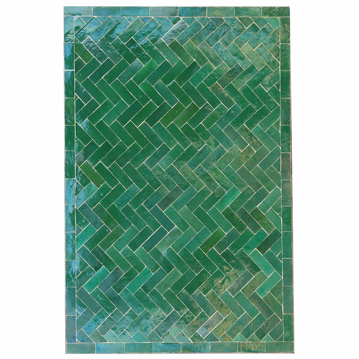 Mesa de comedor Mosaik 120x80 esmaltada en verde