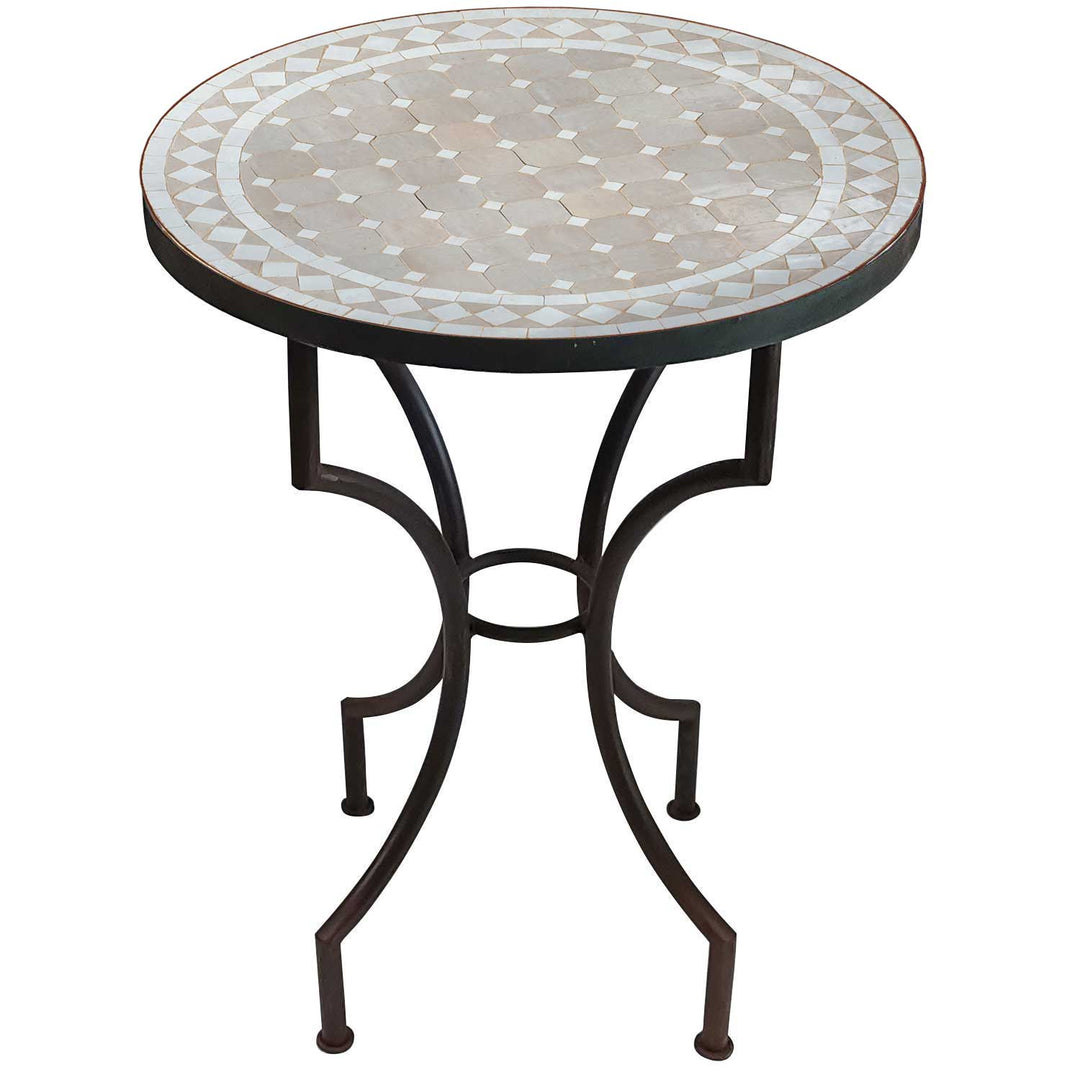 Mesa mosaico D60 blanco/rombo esmaltado