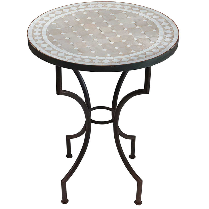 Mesa mosaico D60 blanco/rombo esmaltado