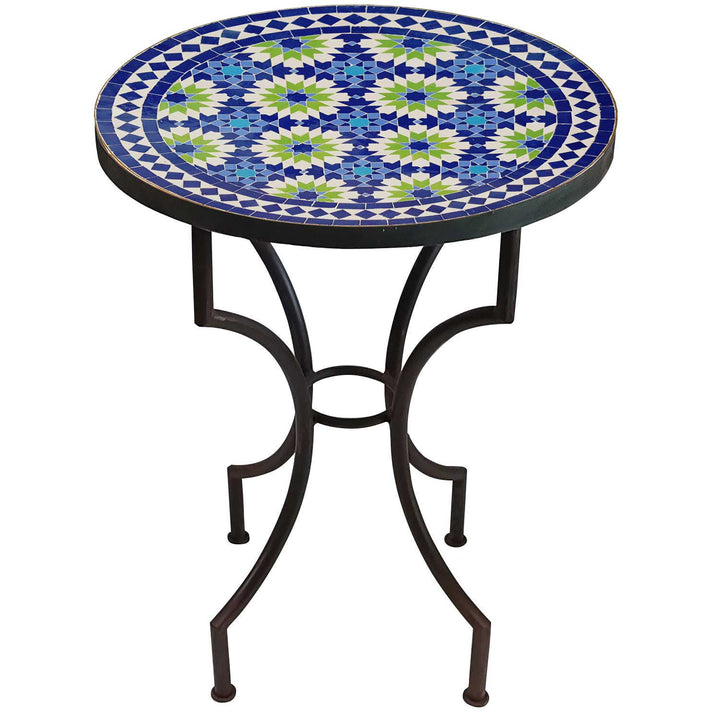 Mesa mosaico redonda Ankabut azul