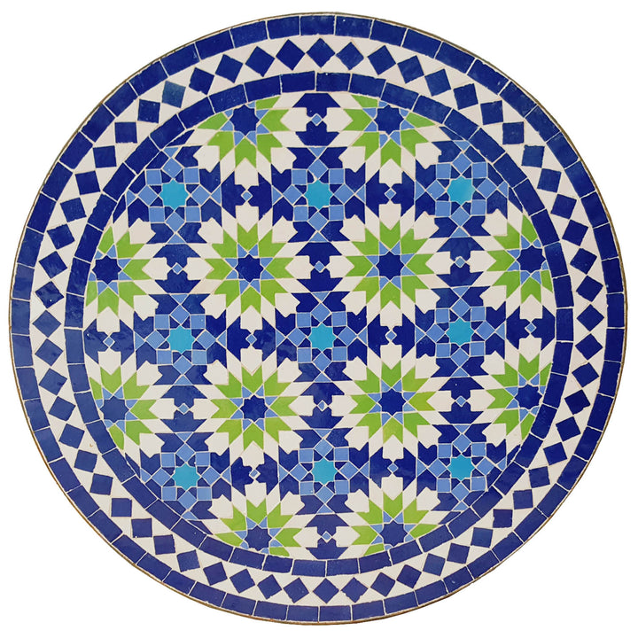 Mesa mosaico redonda Ankabut azul
