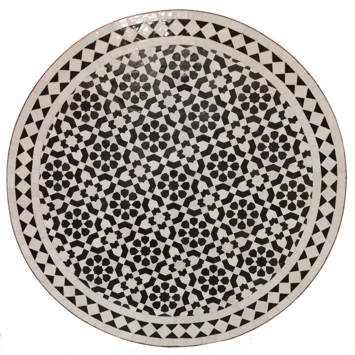 Mesa mosaico D80 negro blanco esmaltado