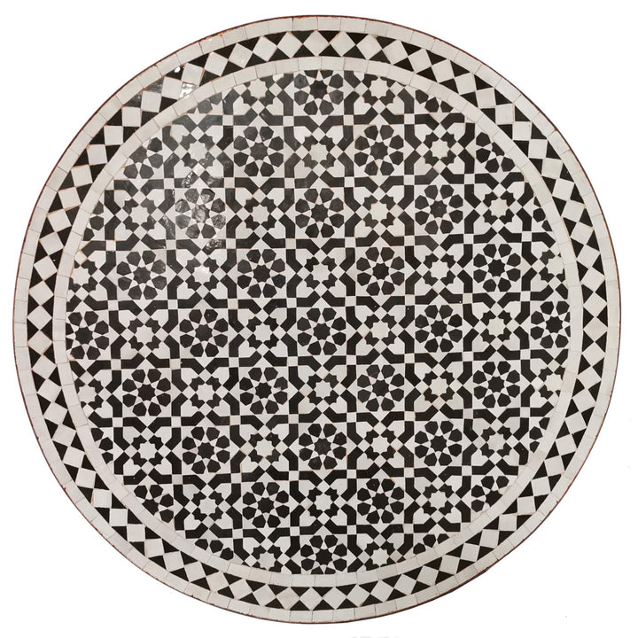Mesa mosaico D90 negro blanco esmaltado