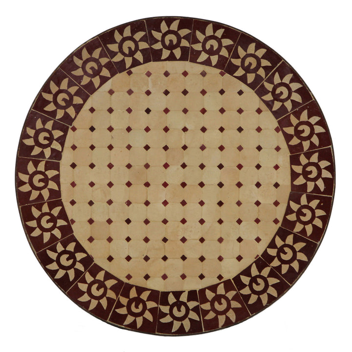 Mesa de mosaico D80 Sol Burdeos