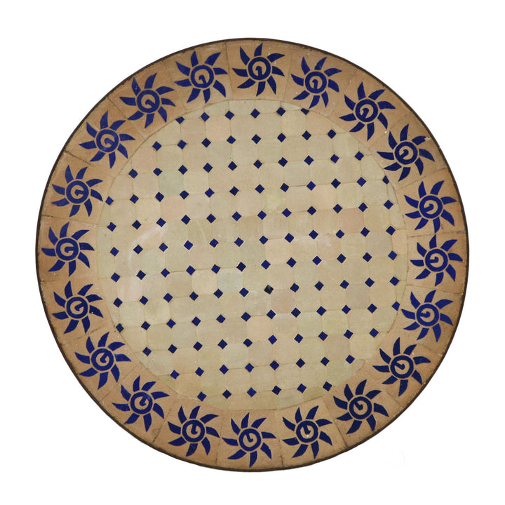 Mesa mosaico D80 redonda azul sol