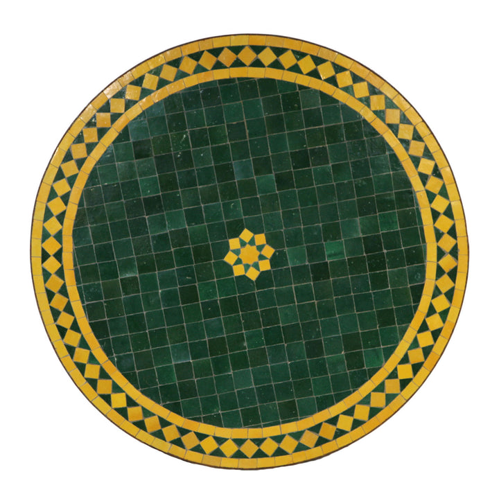 Mesa mosaico D80 Estrella verde amarillo