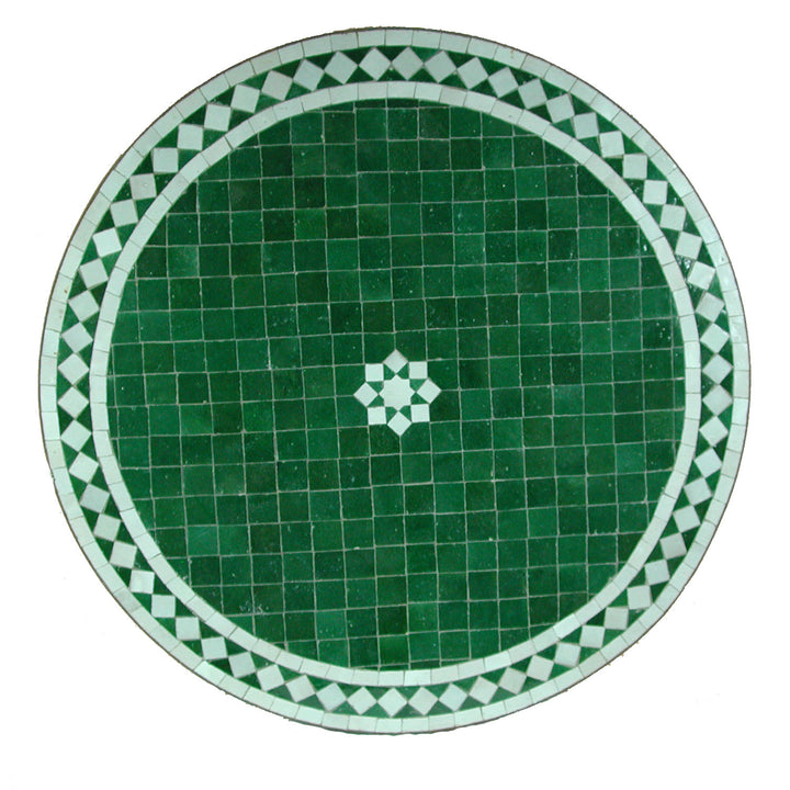 Mesa mosaico D80 Estrella verde y blanco