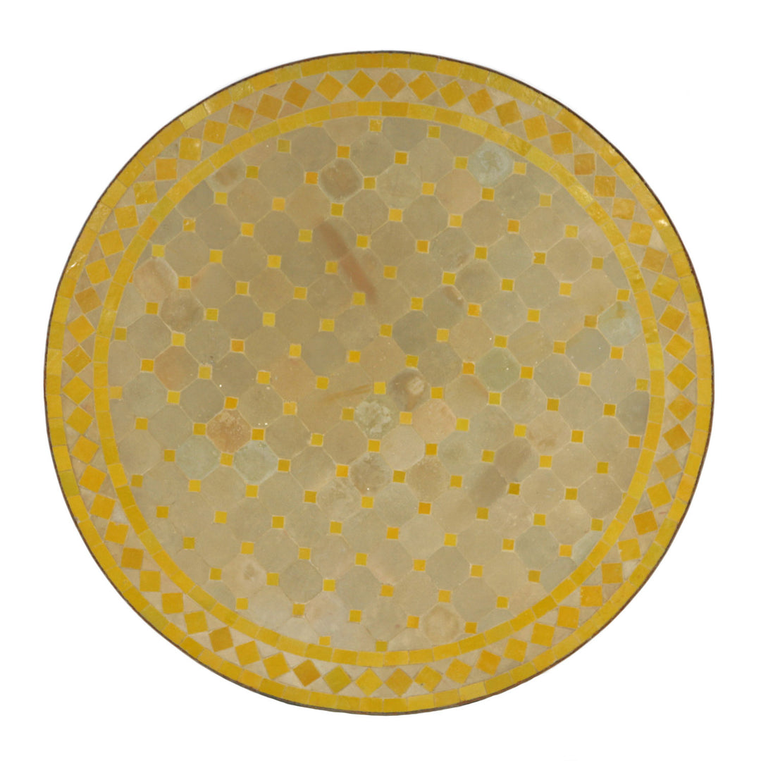 Mesa mosaico D80 amarilla romboidal