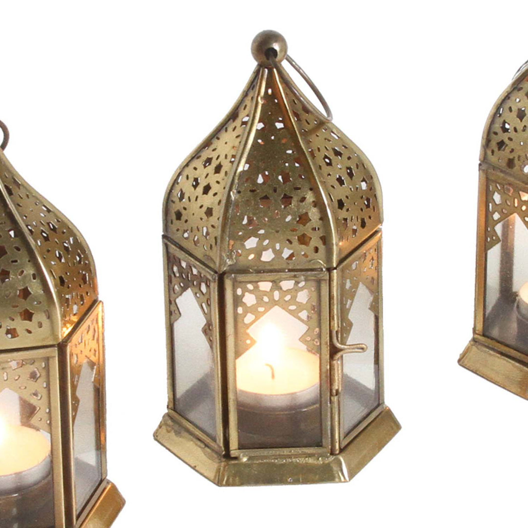 Portavelas orientales de cristal Nael, transparentes, juego de 3