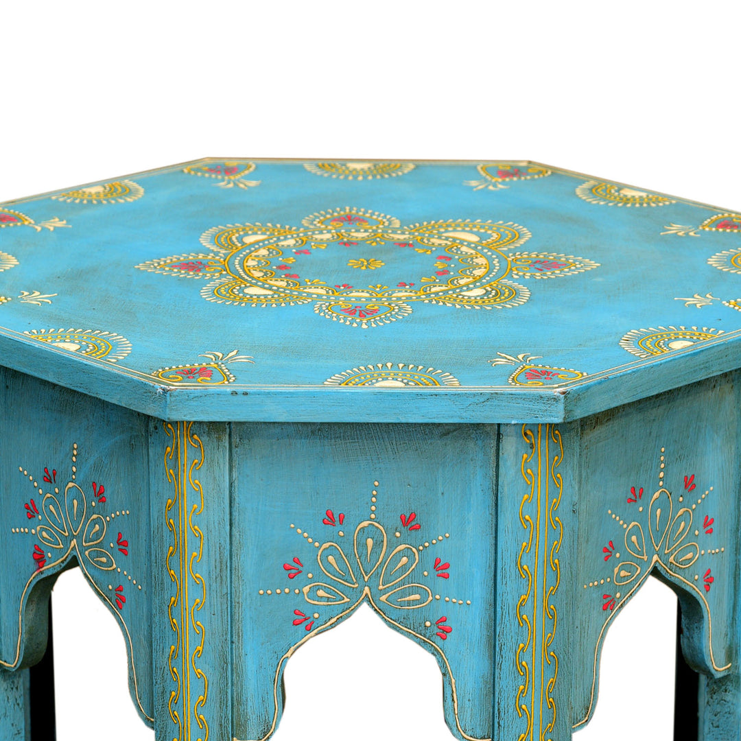 Mesa auxiliar oriental Saada azul L
