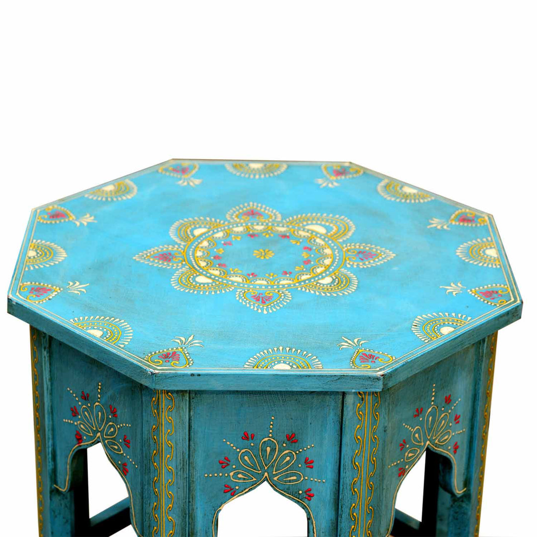 Mesita auxiliar oriental Saada azul M