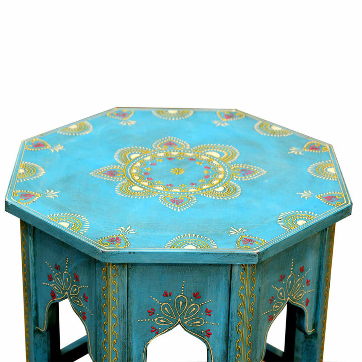 Mesita auxiliar oriental Saada azul M