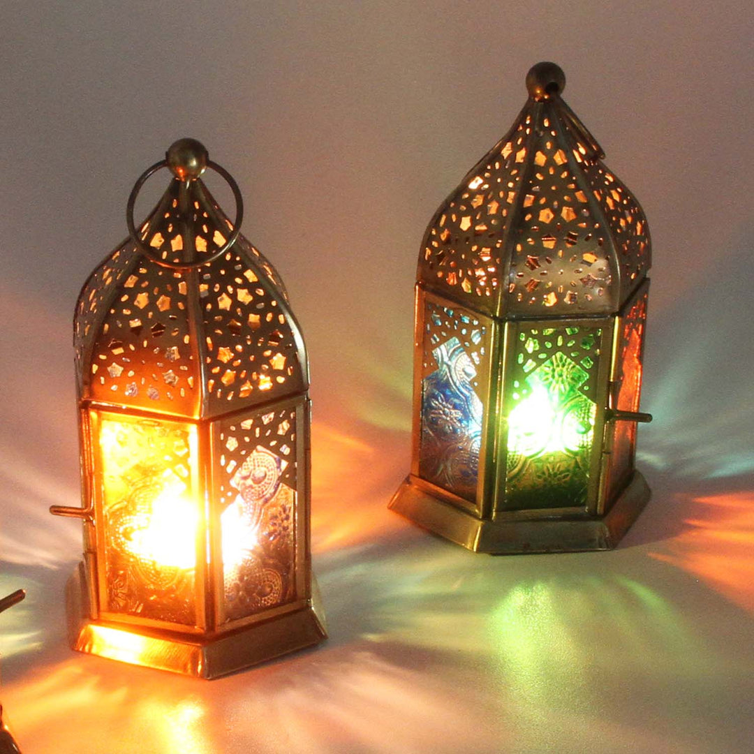 Farolillos orientales de cristal Nael multicolor, juego de 2