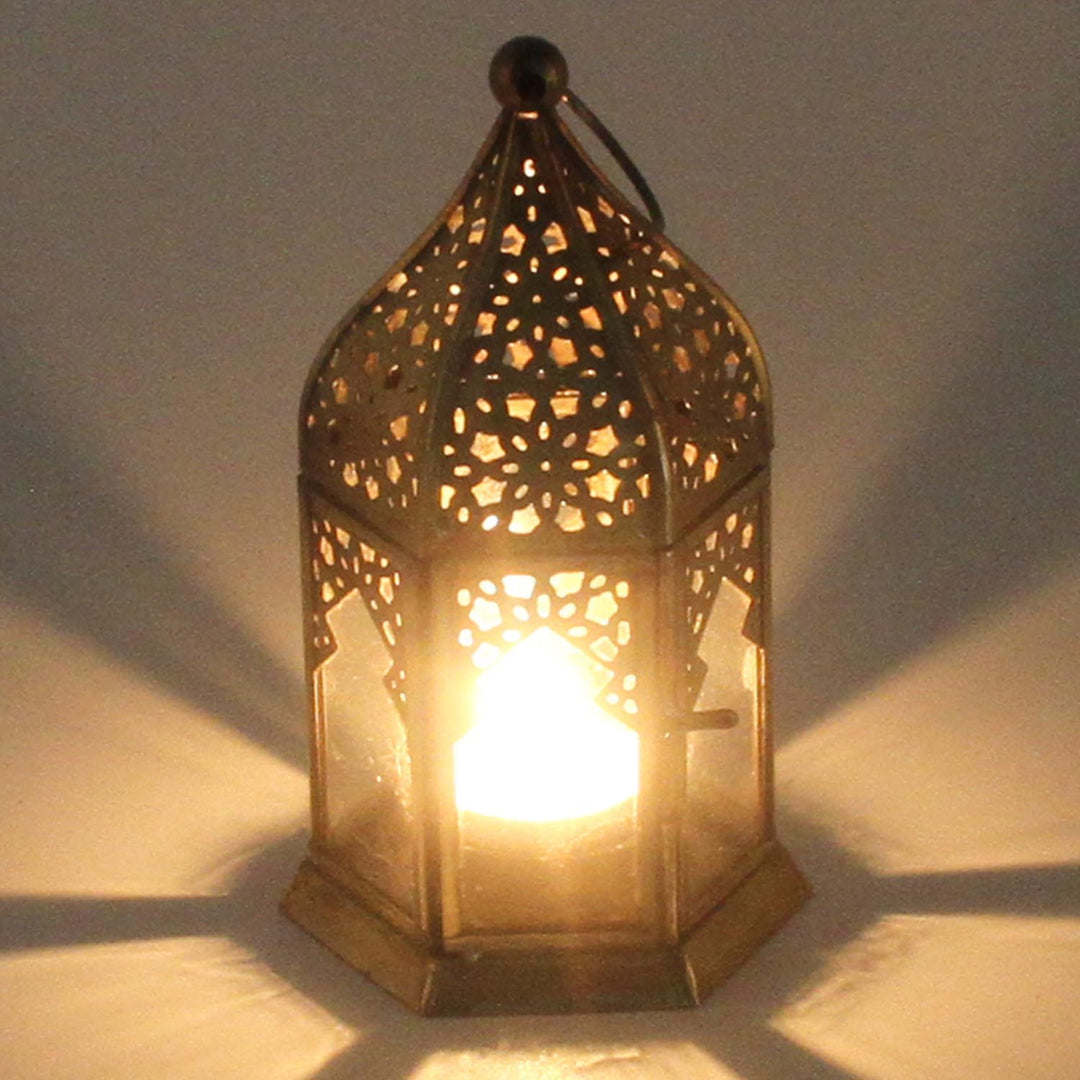 Portavelas oriental de cristal Nael transparente