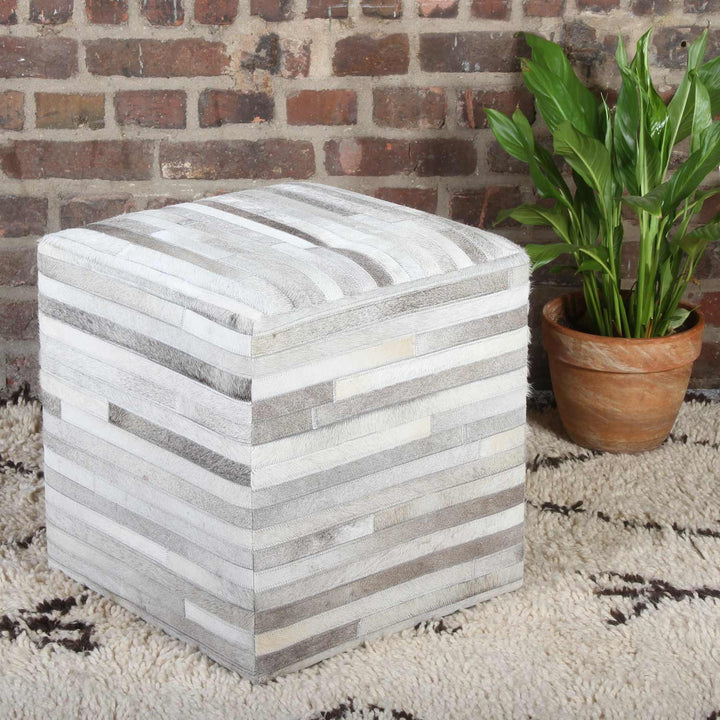 Puf de piel Patchwork Liem