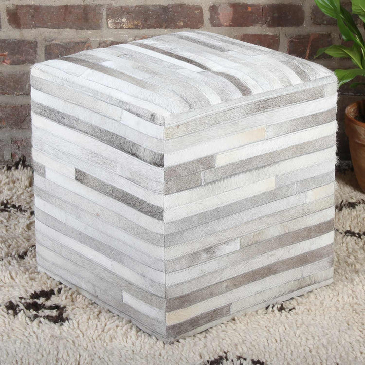 Puf de piel Patchwork Liem