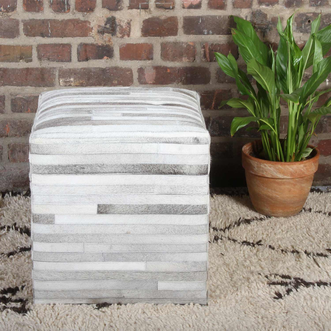 Puf de piel Patchwork Liem