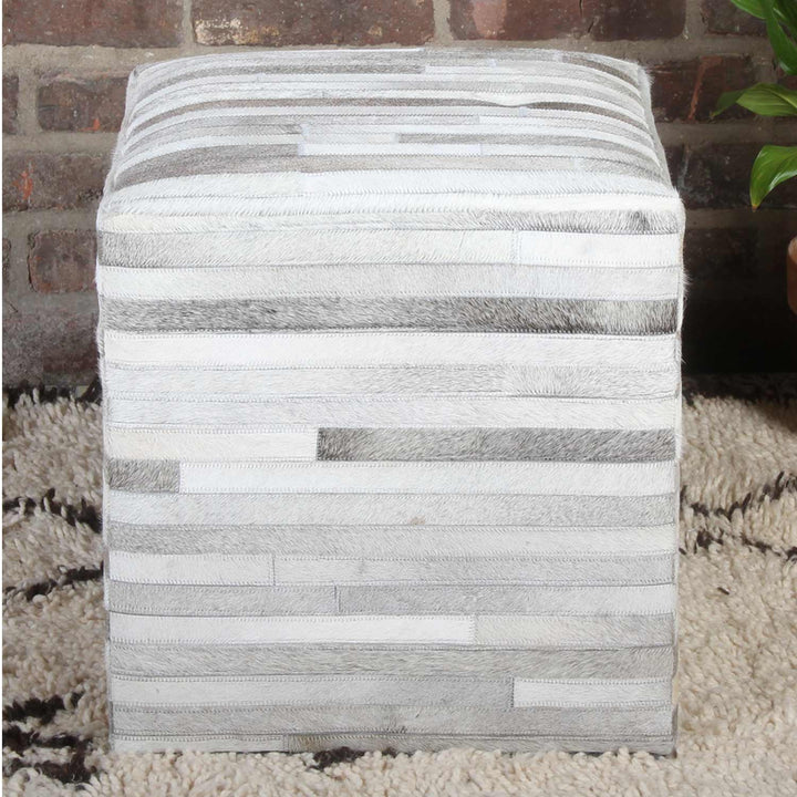 Puf de piel Patchwork Liem