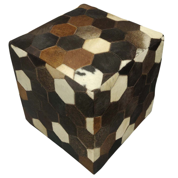 Cojín de cuero patchwork Vanita