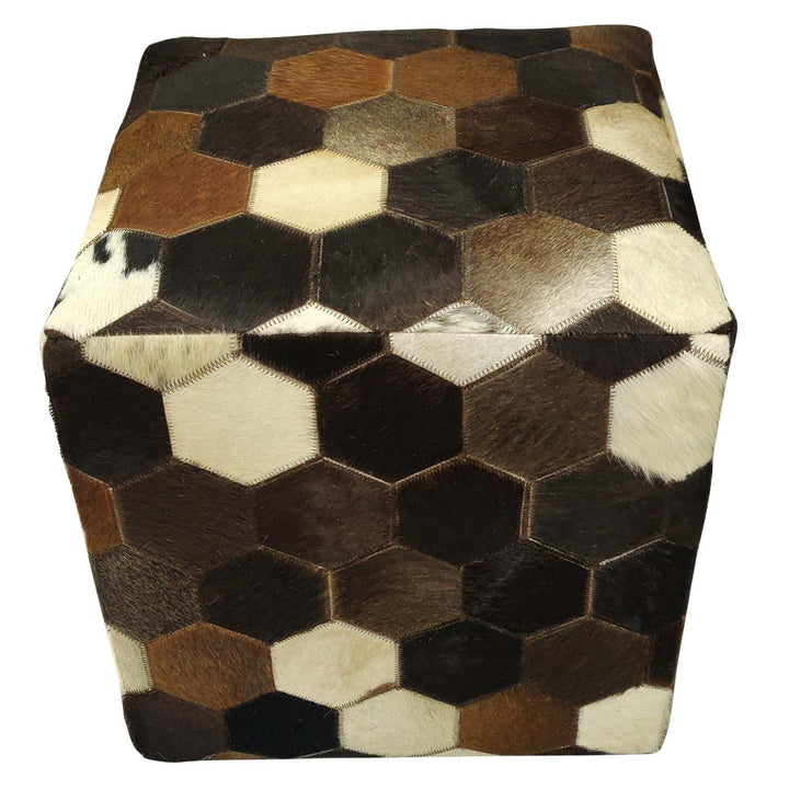 Cojín de cuero patchwork Vanita
