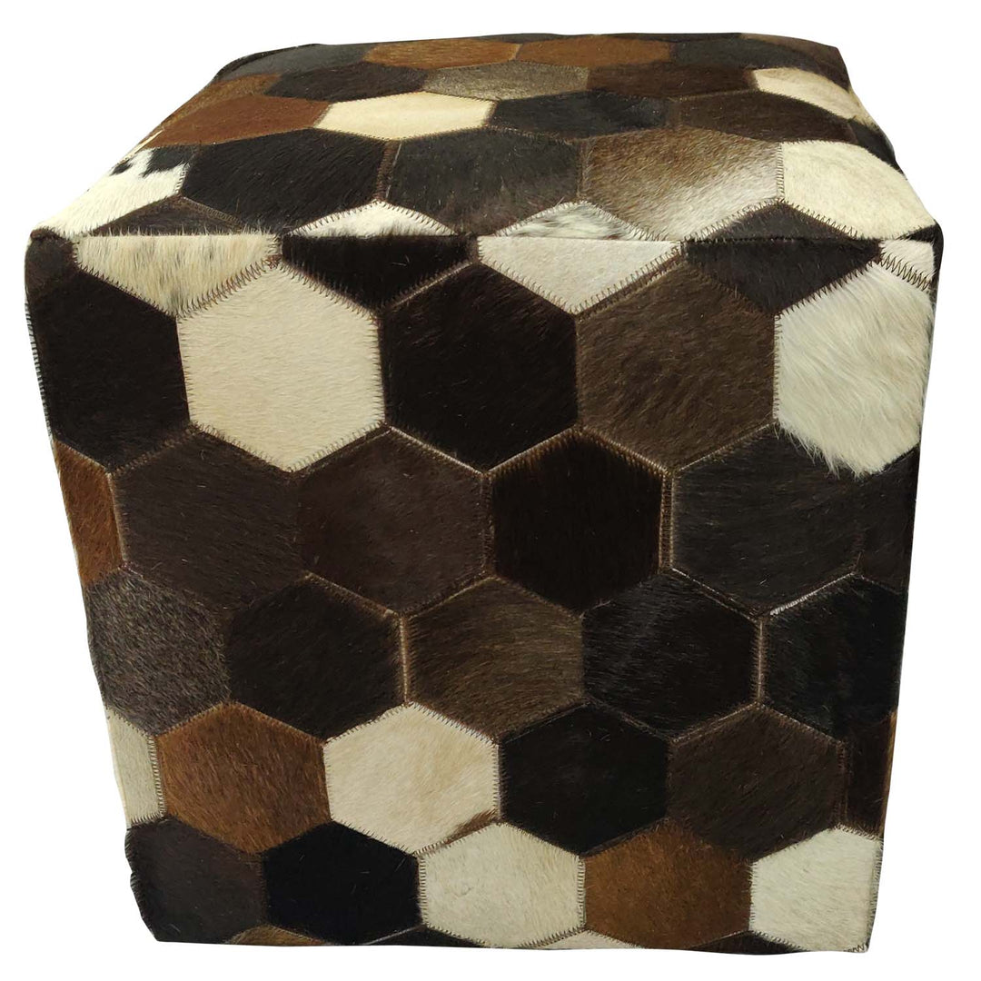 Cojín de cuero patchwork Vanita