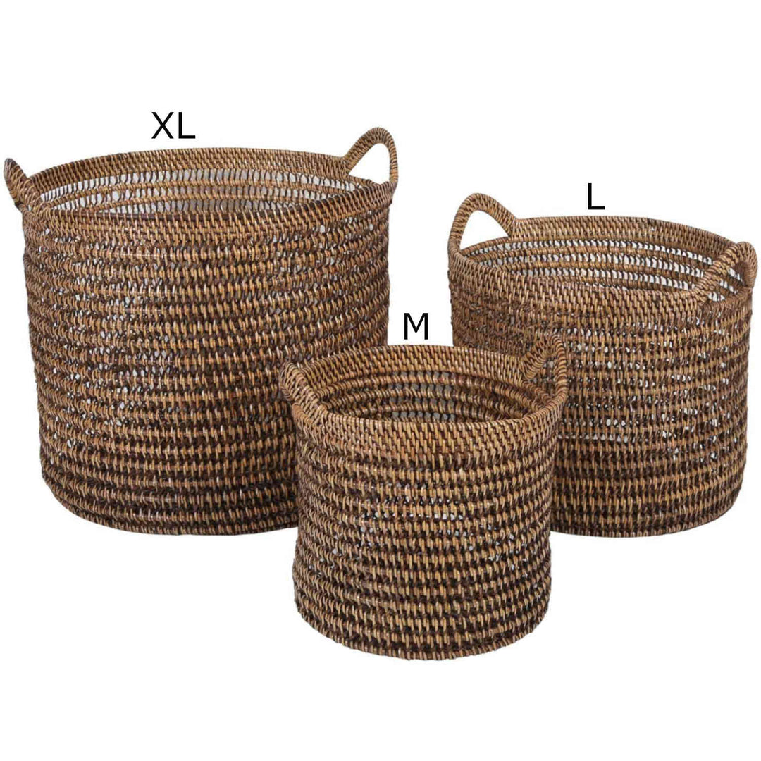 Cesta de ratán Eda marrón con asa