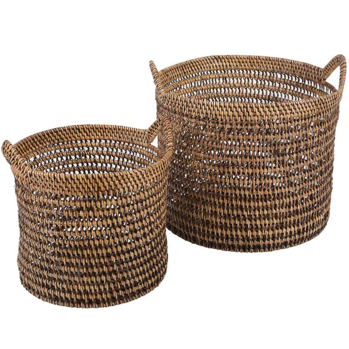 Cesta de ratán Eda marrón con asa
