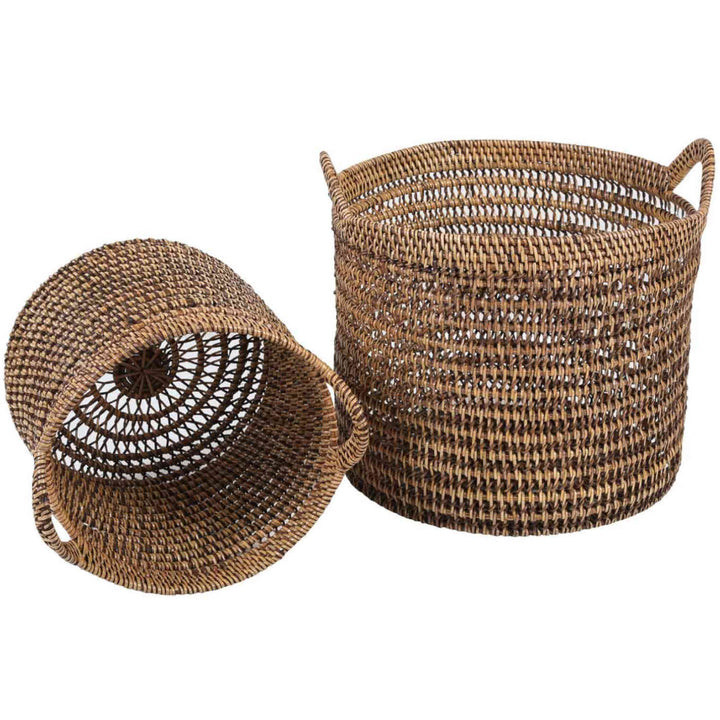 Cesta de ratán Eda marrón con asa