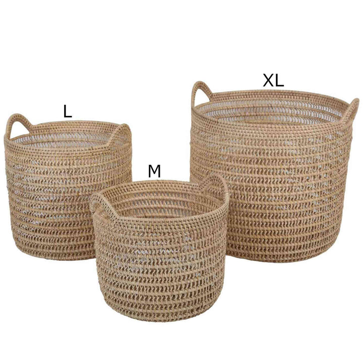 Cesta de ratán Eda natural con asa