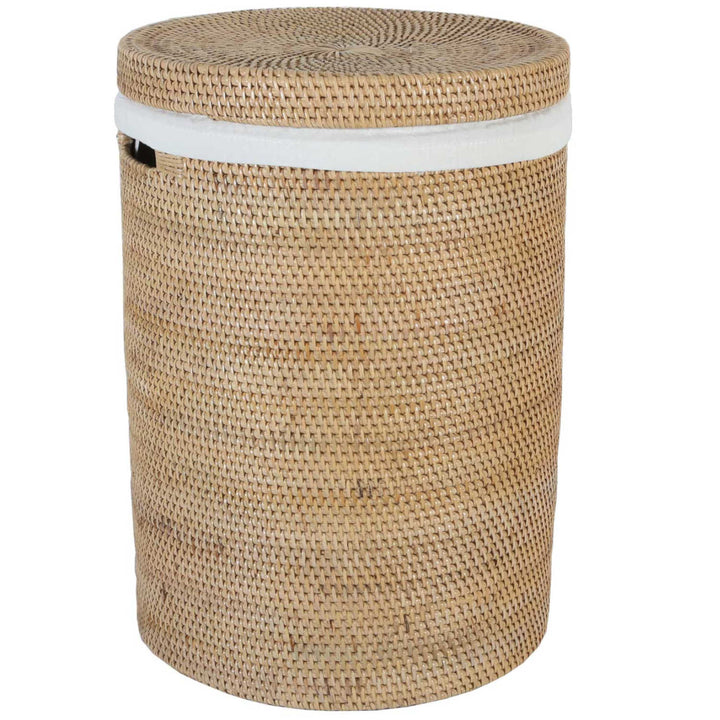 Cesto para la ropa sucia Cleo de ratán natural