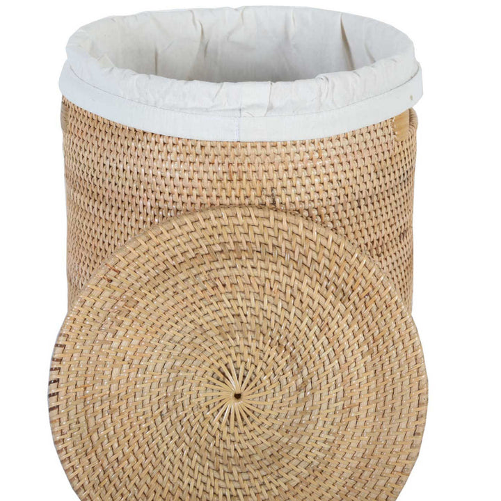 Cesto para la ropa sucia Cleo de ratán natural