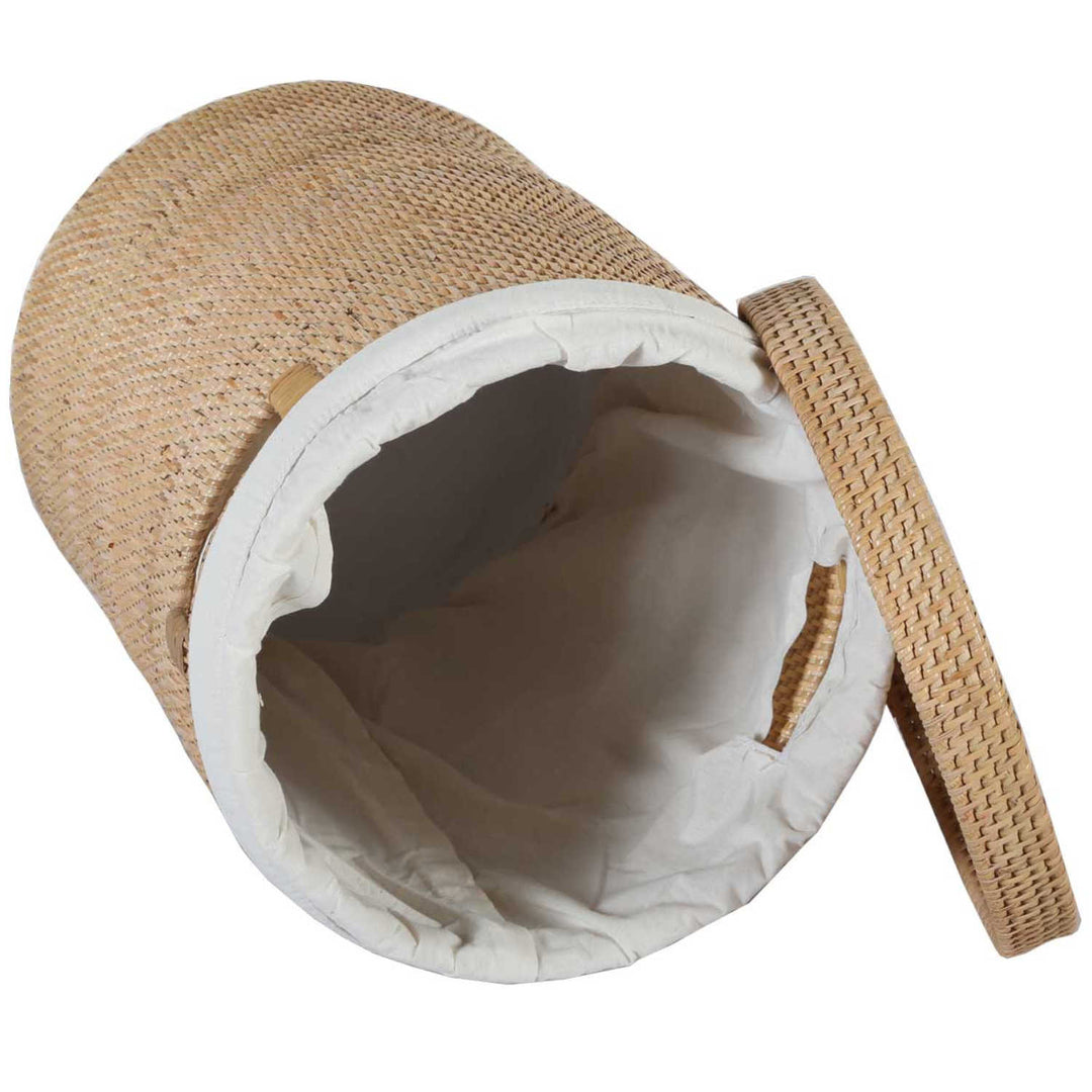 Cesto para la ropa sucia Cleo de ratán natural