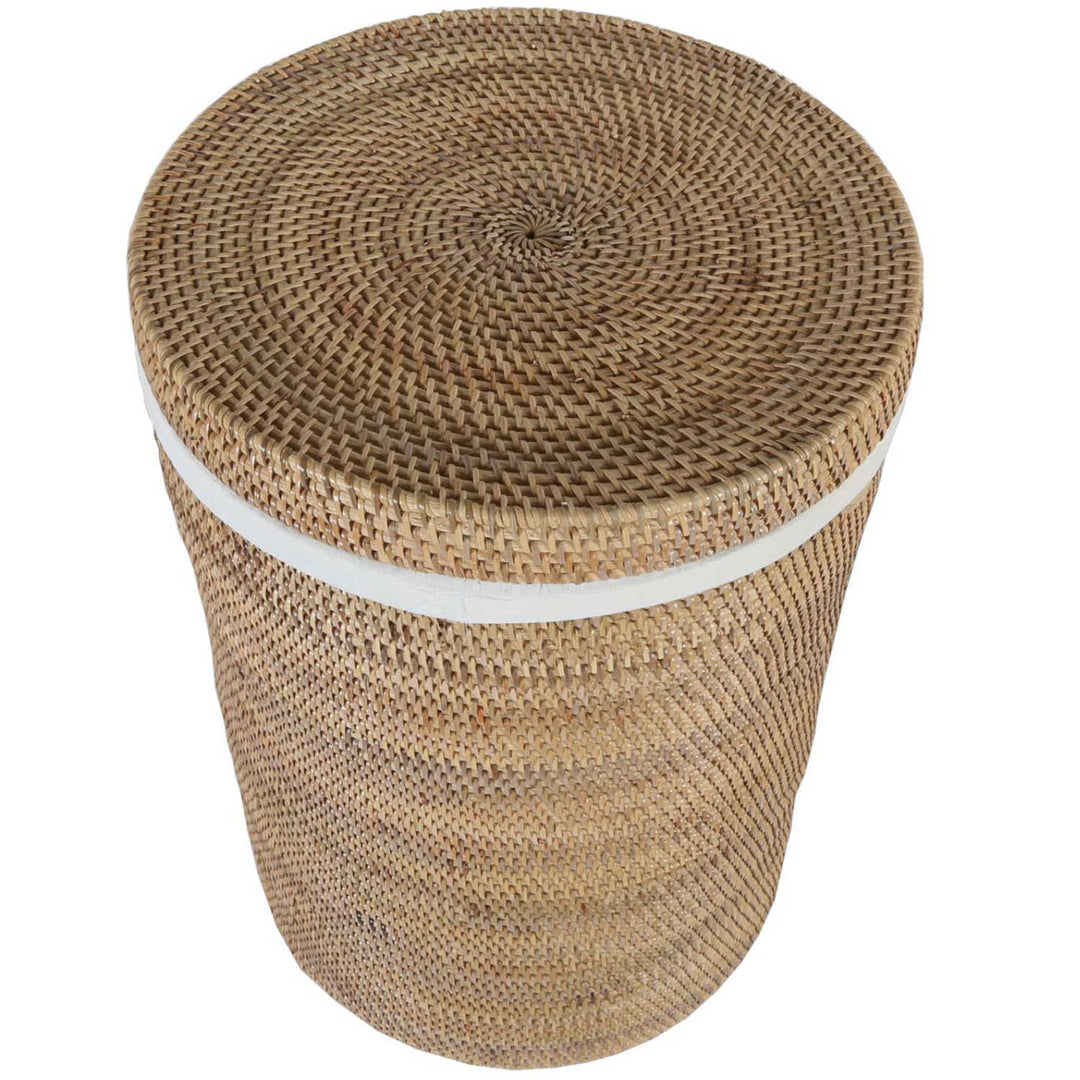 Cesto para la ropa sucia Cleo de ratán natural