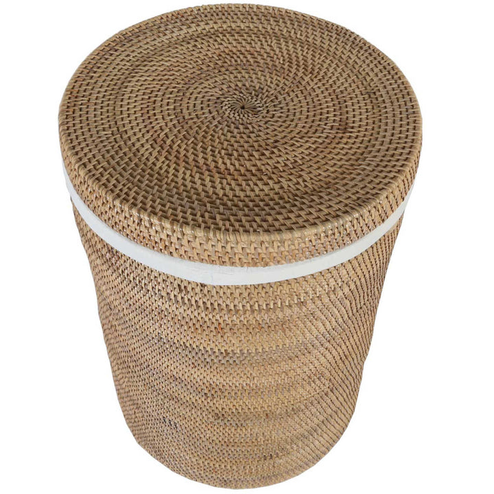 Cesto para la ropa sucia Cleo de ratán natural
