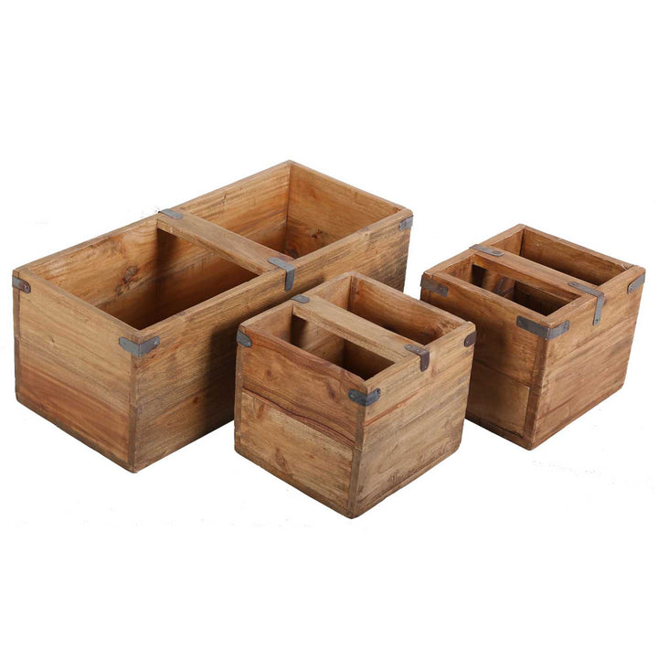 Caja de madera de teca Enzo, juego de 3