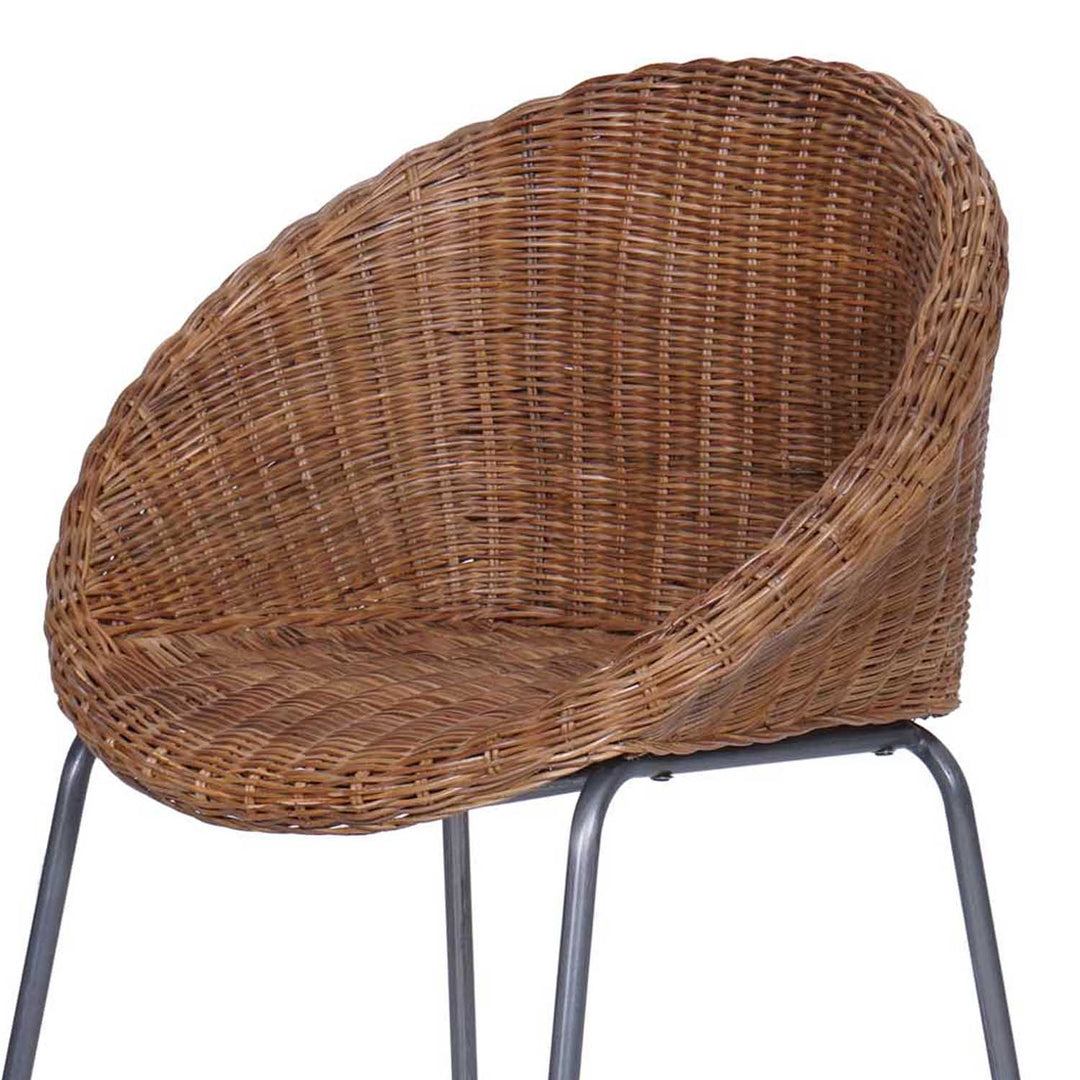 Sillón redondo de ratán Cintra marrón