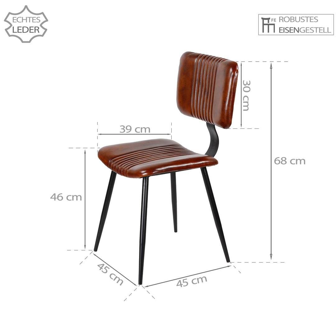 Sillas de comedor de cuero marrón