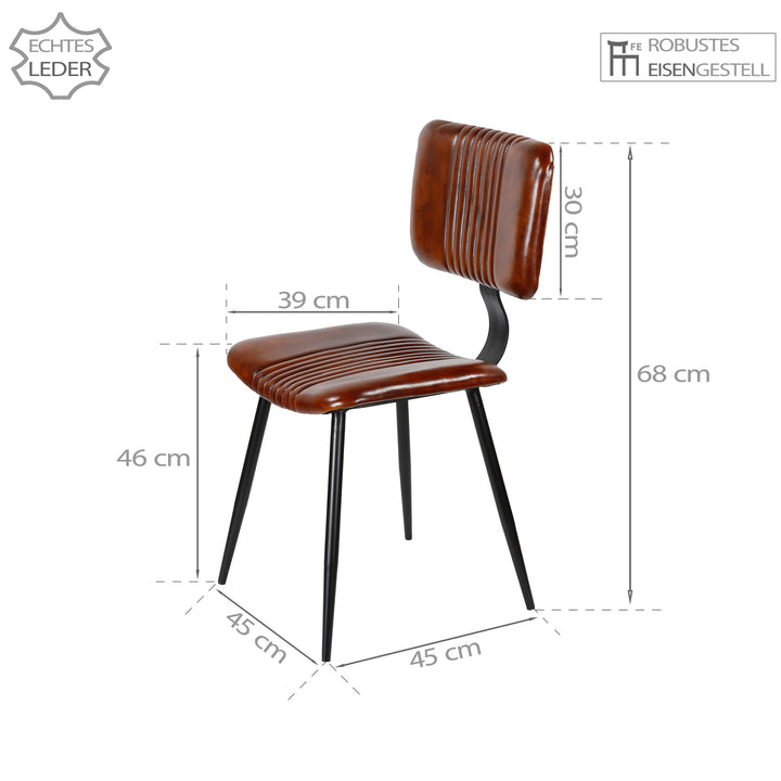 Sillas de comedor de cuero marrón