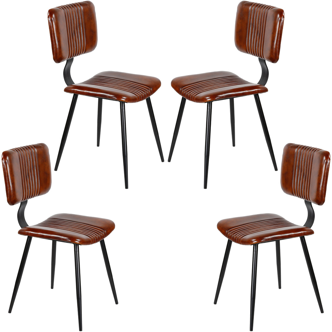 Sillas de comedor de cuero marrón