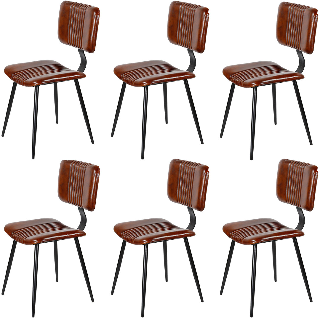 Sillas de comedor de cuero marrón