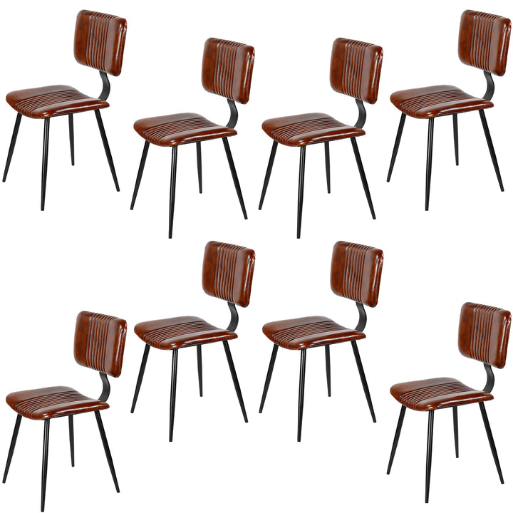 Sillas de comedor de cuero marrón