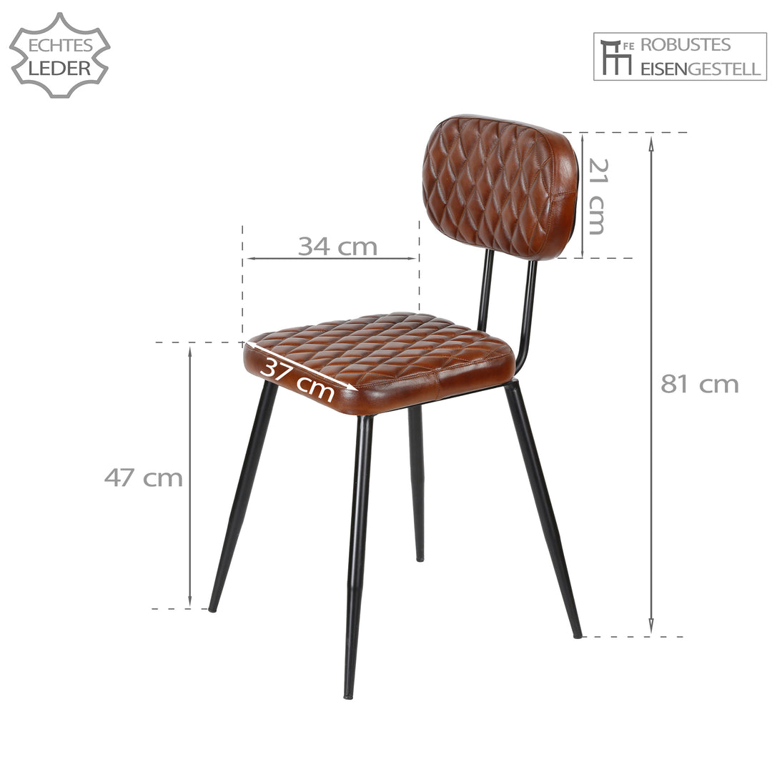 Sillas de comedor de cuero marrón